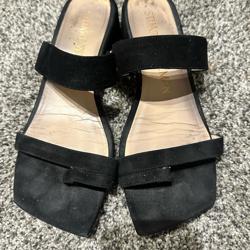 Stuart Weitzman Strappy Kitten Sandal 8